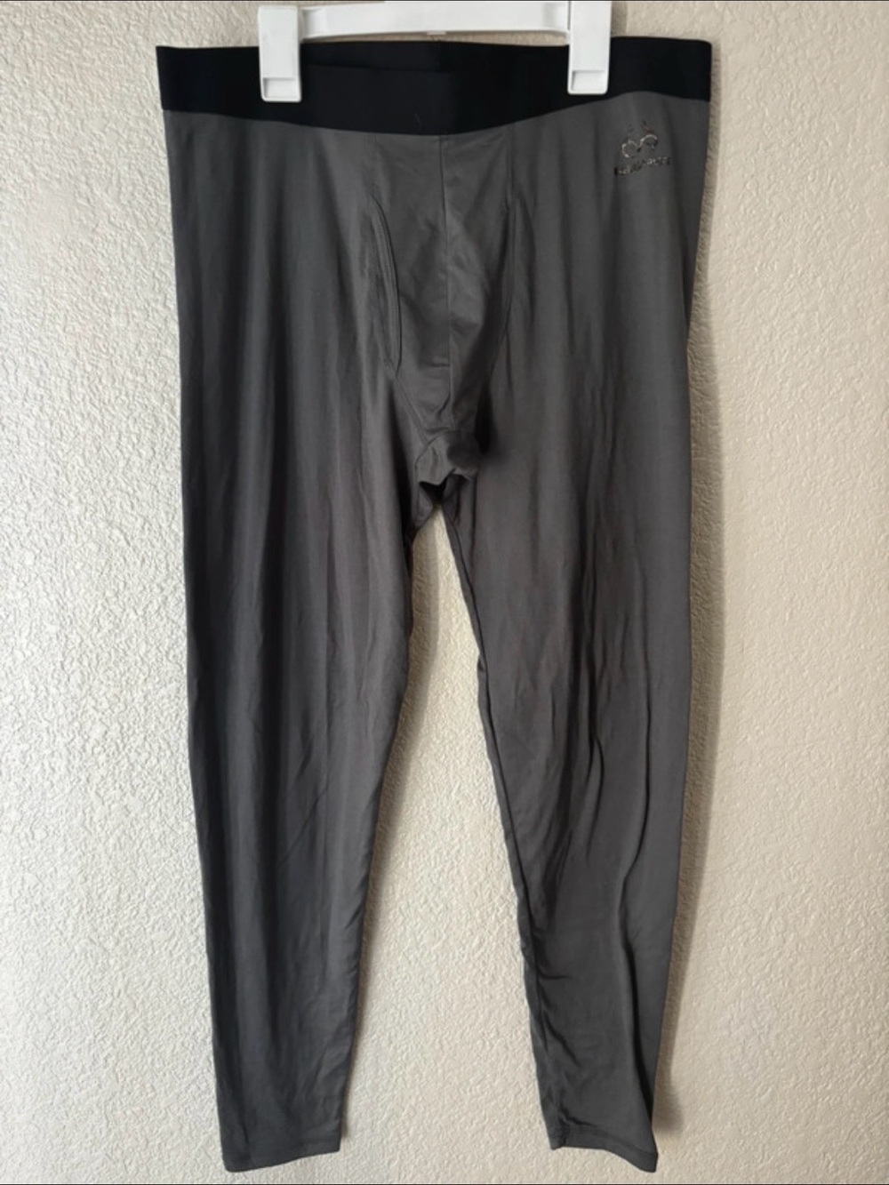 Realtree Gray Men's Thermal Base Layer Tights with Black Waistband